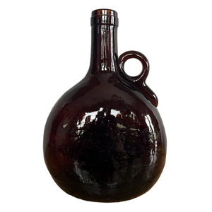 Antique 1880’s Deep Amber Handled Glass Decanter or Flagon